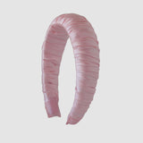 Preppy pink satin wrapped padded headband