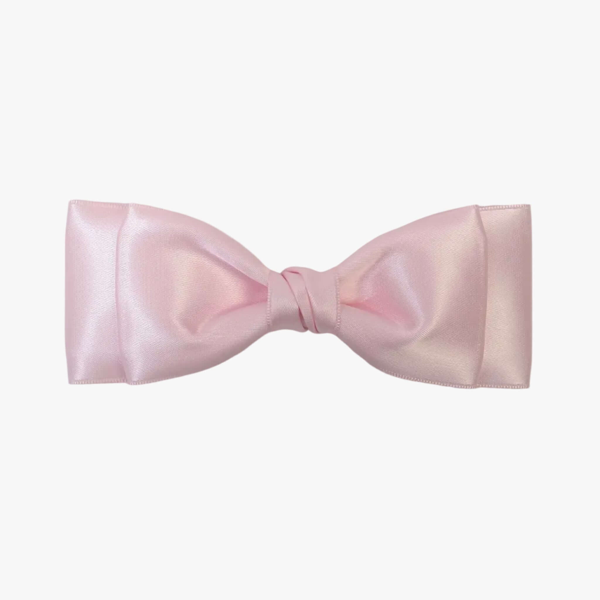Ava satin bow in light pink on a white background