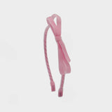 Olivia Bow Headband in Velvet | Light Pink