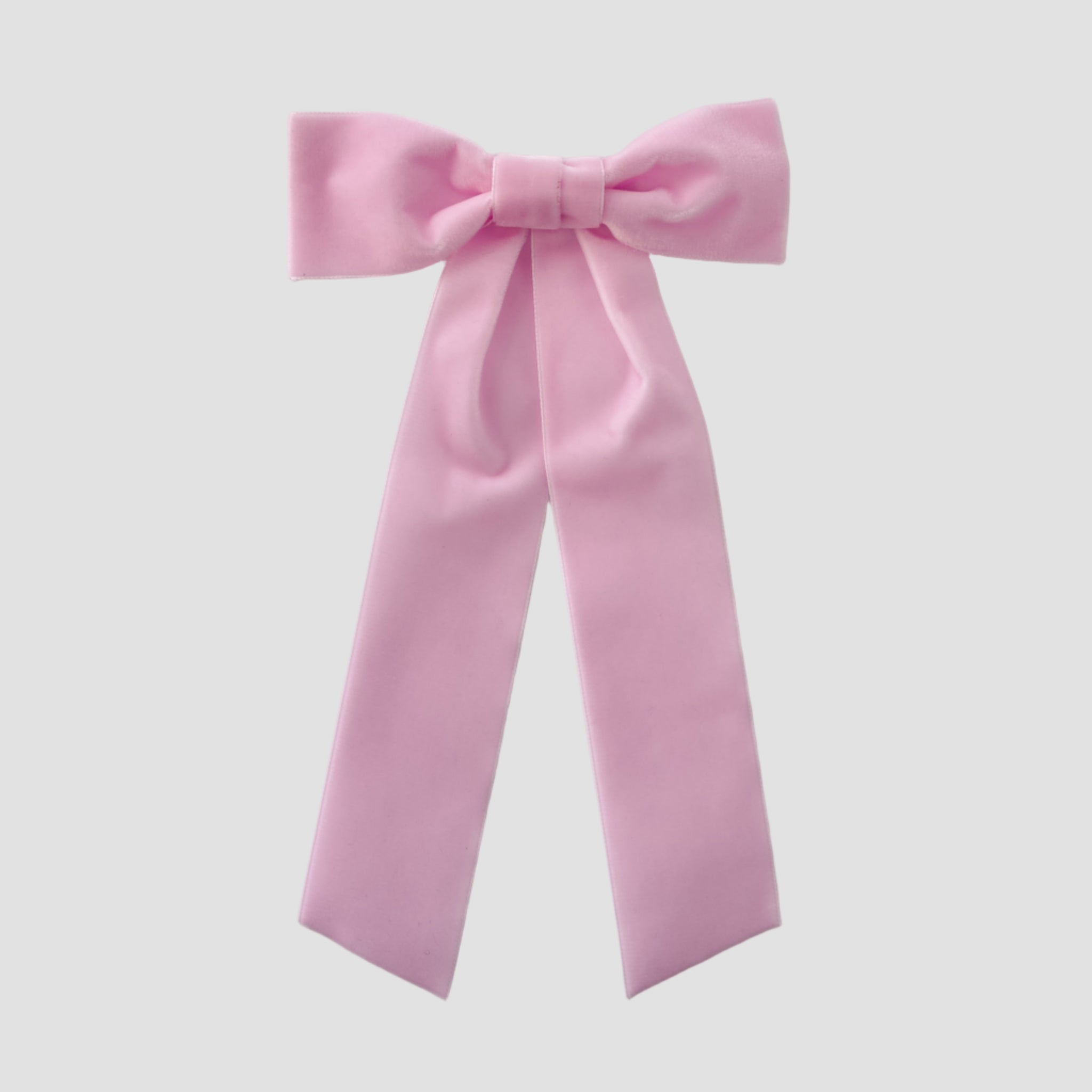 Zoe velvet hair bow in light pink