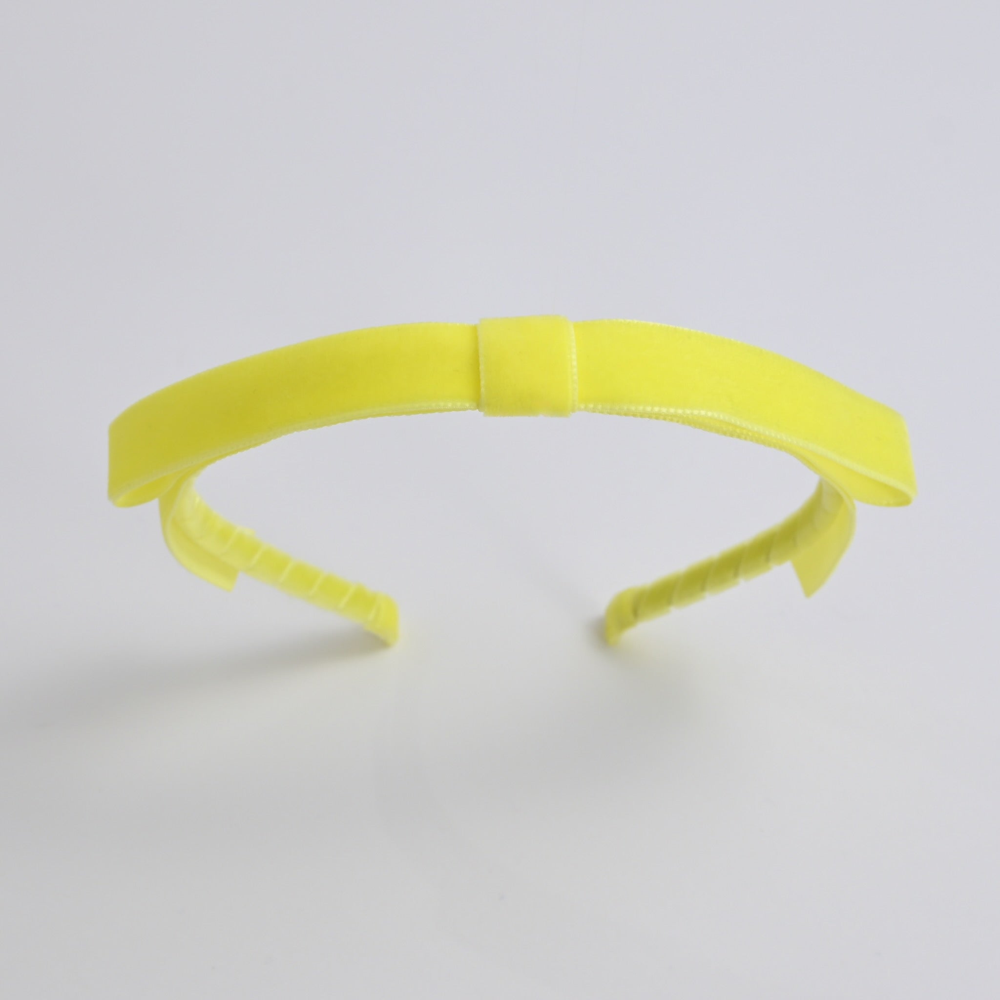 light yellow velvet bow headband for women long tail velvet ribbon headband