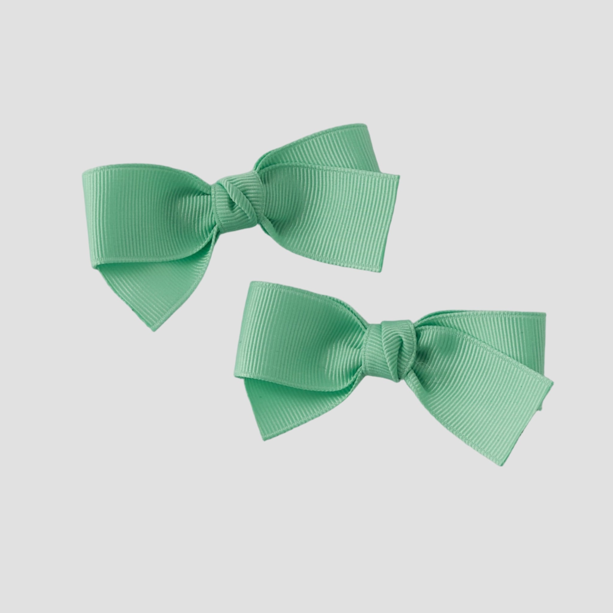Mint green 3 inch bow pigtails set 