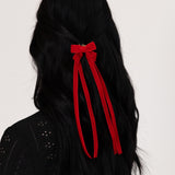 Mini Clip Claw Velvet Bow | Red