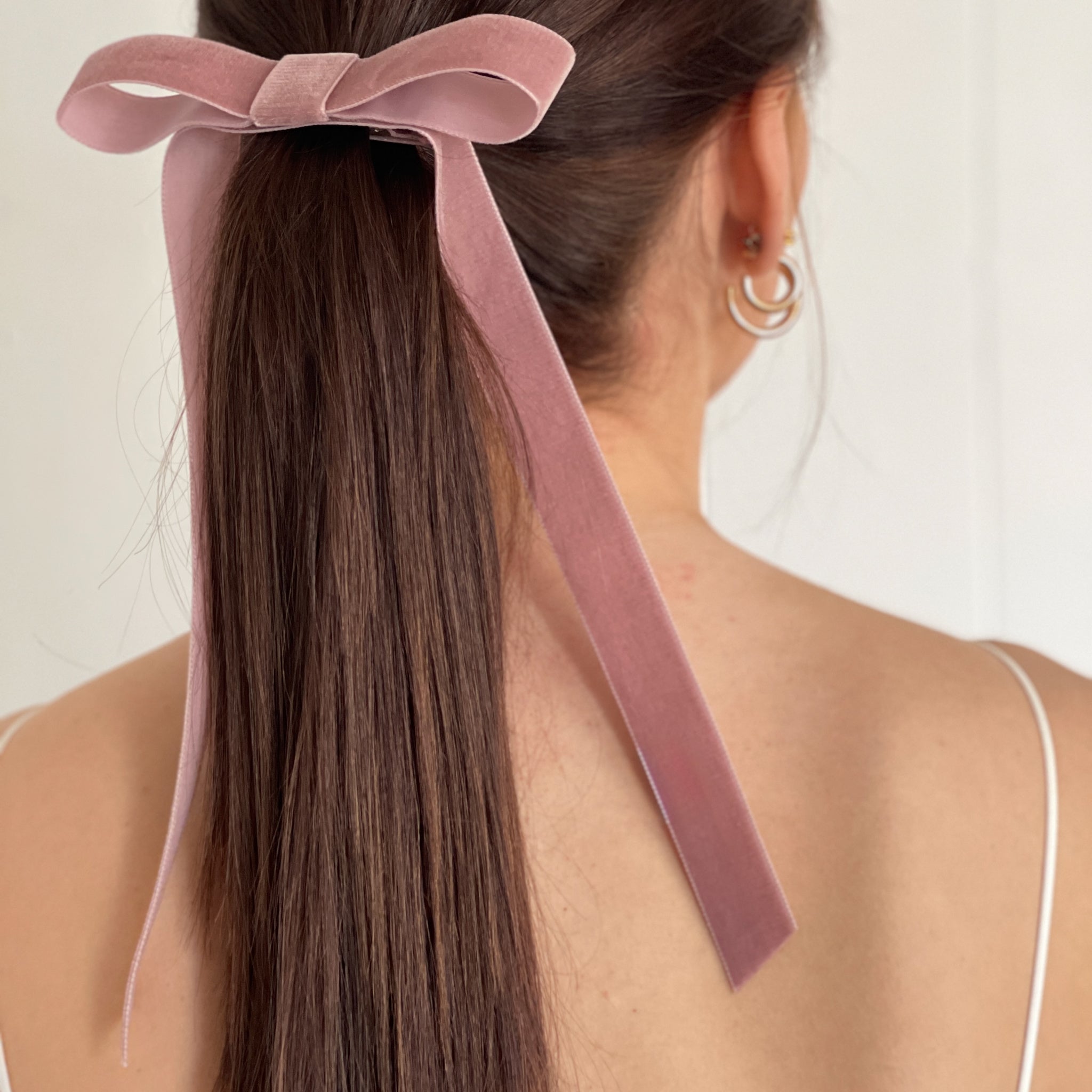 Velvet Ponytail Bow | Dusty Rose