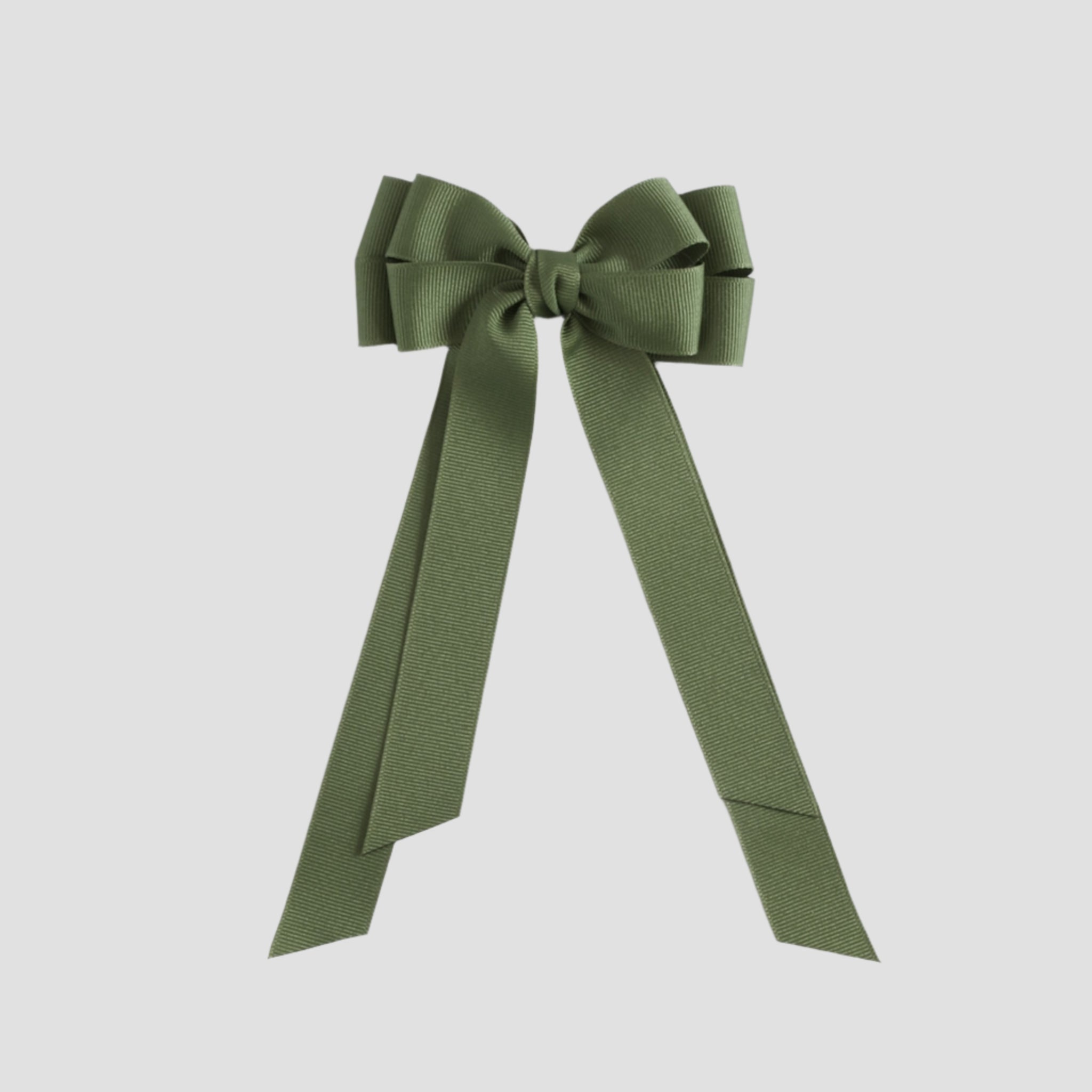 Moss green bow on a white background