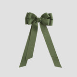 Moss green bow on a white background