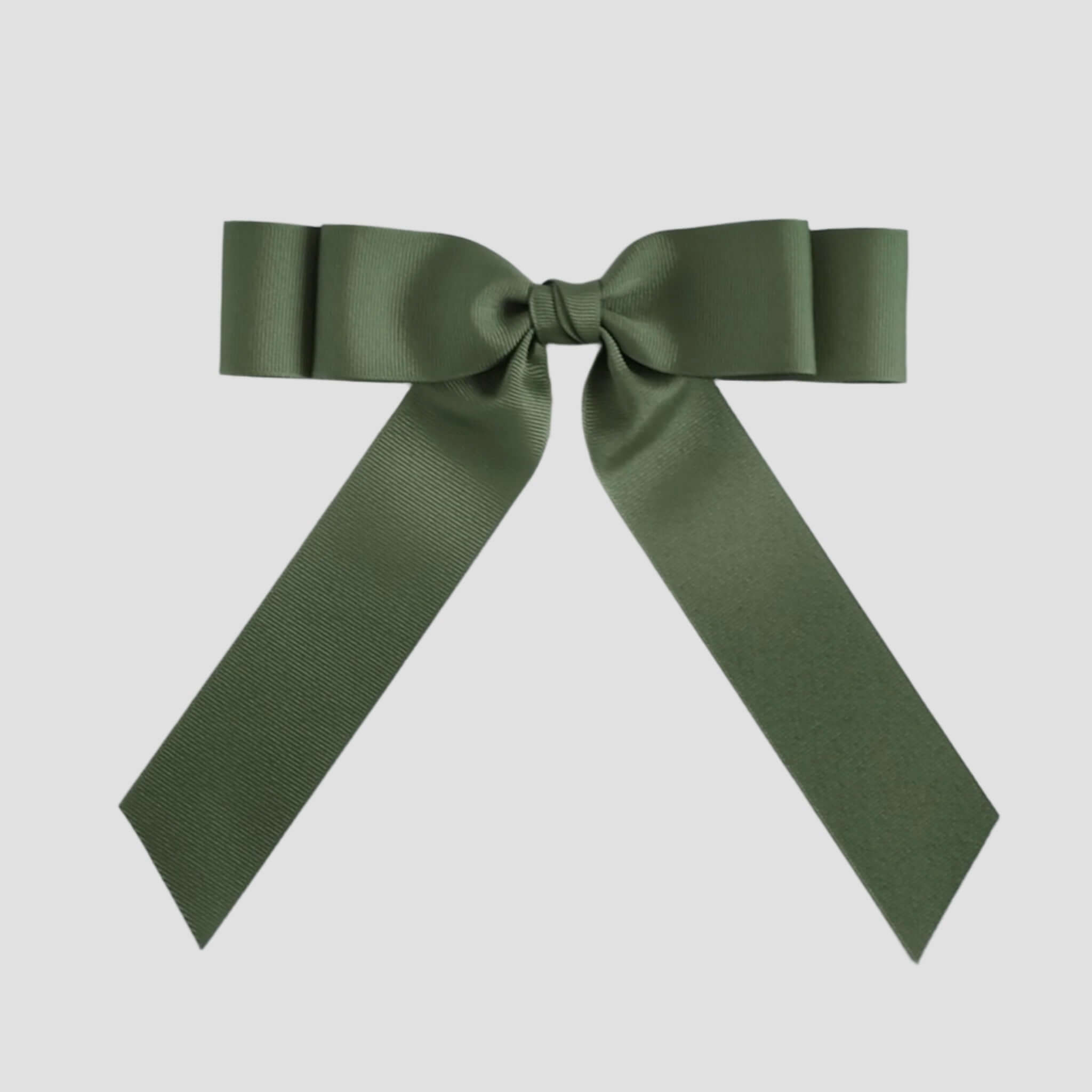 Moss green bow on a white background