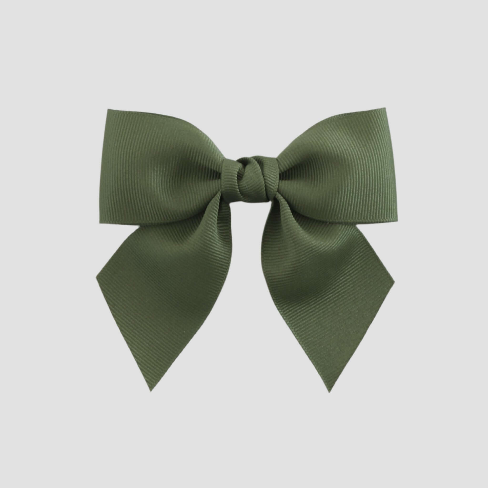 Moss green bow on a white background