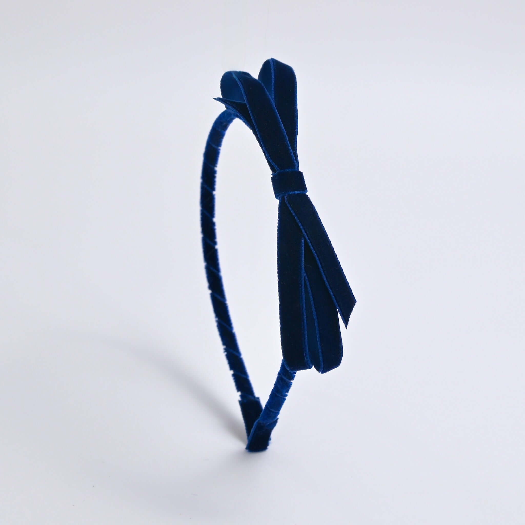 navy blue velvet bow headband for girls