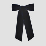 Zoe velvet hair bow in navy blue