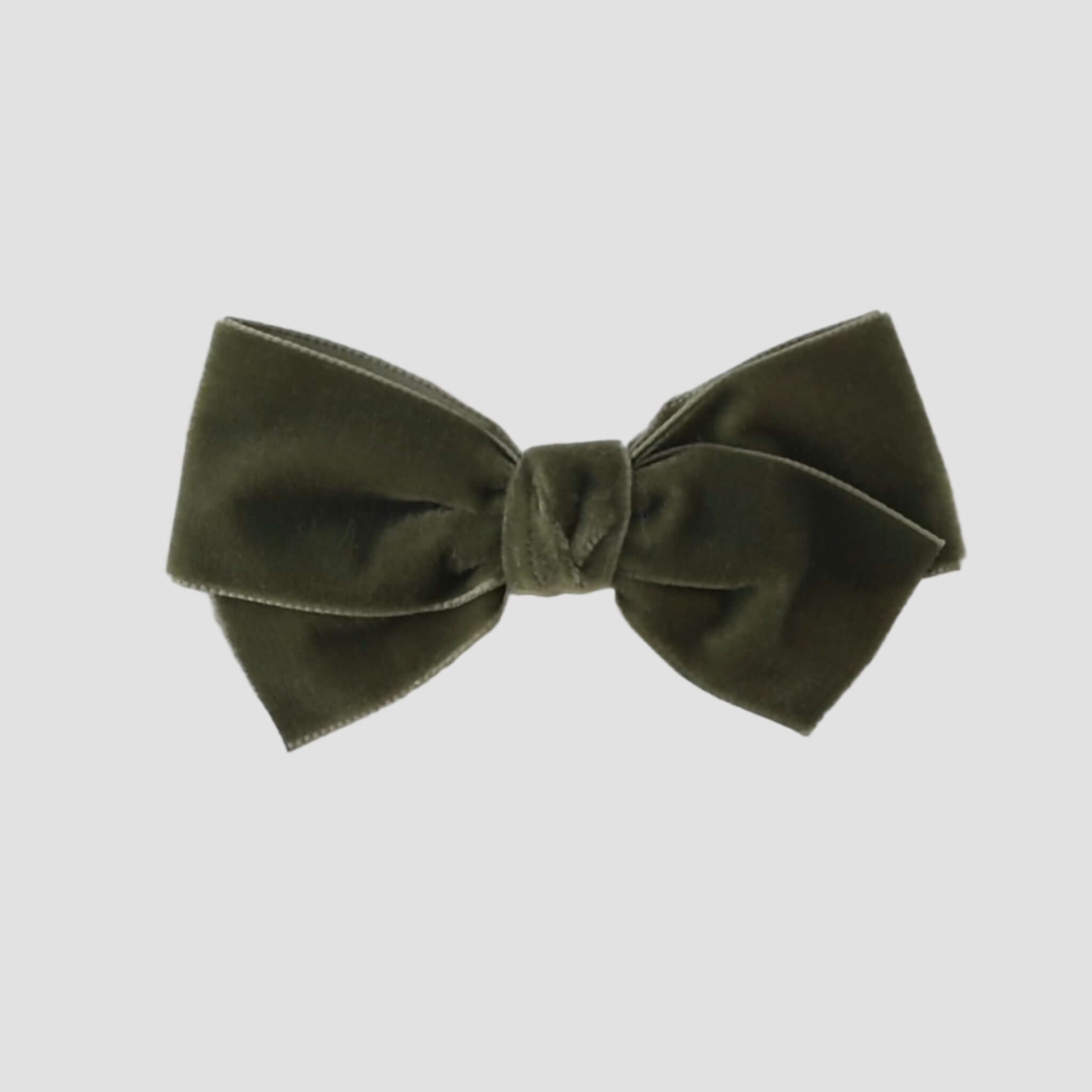 Olive green velvet Kayla hair bow