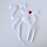 Olivia Satin Bow with Rose Accent