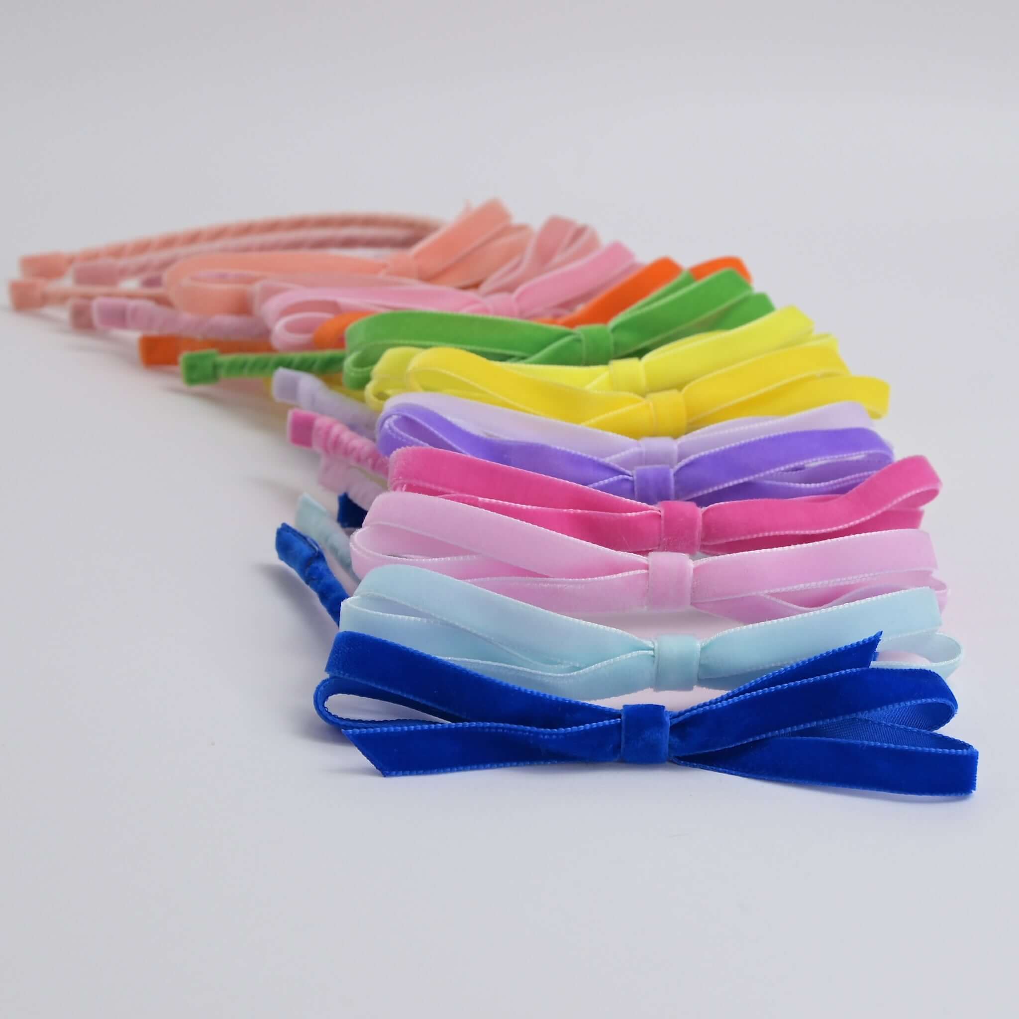 Olivia velvet bow headband for girls in spring and summer colors
