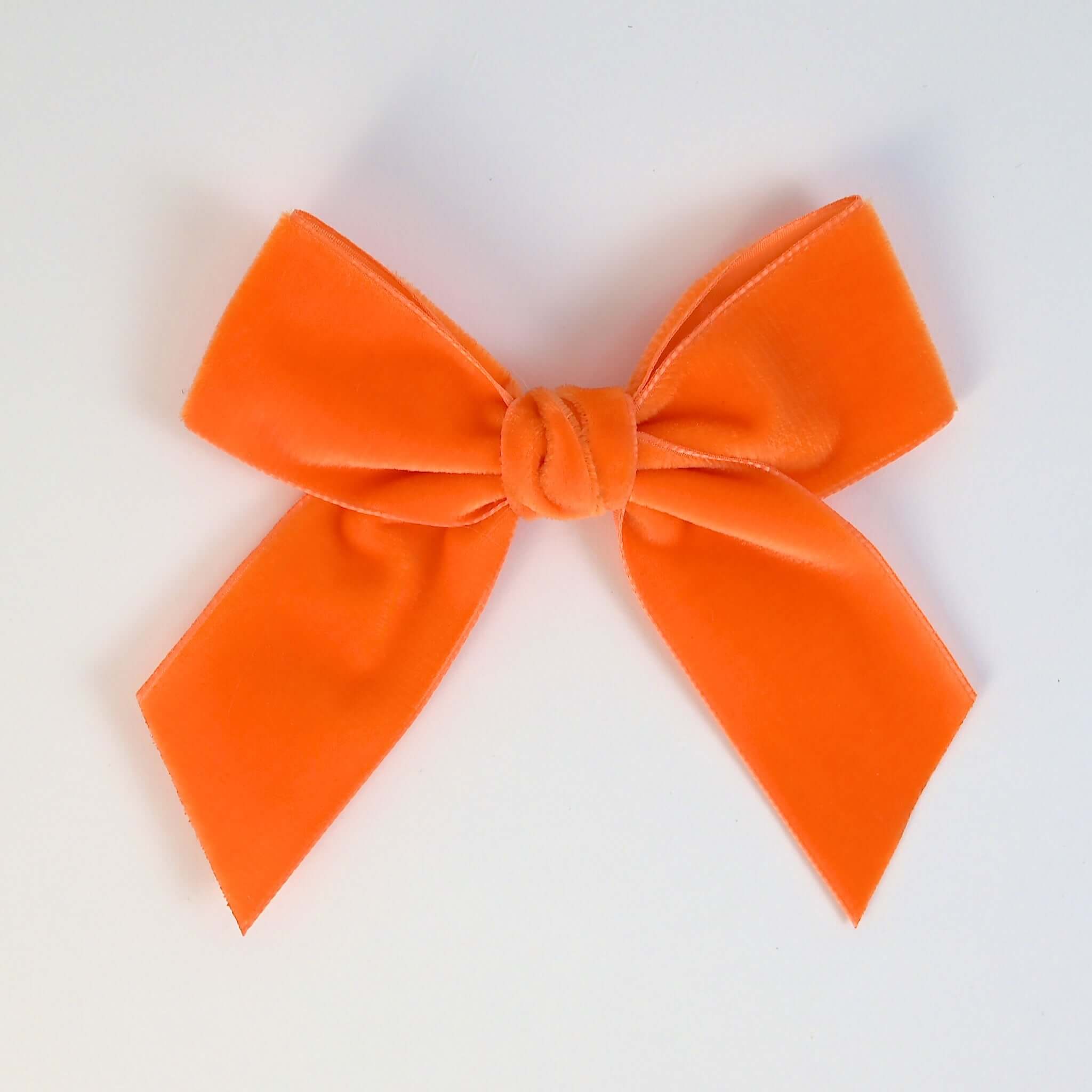 orange Kayla velvet bow for girls