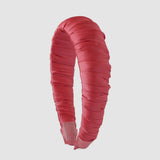 Spring/Summer pink coral satin padded headband. Cottagecore