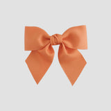 Pumpkin orange bow on a white background