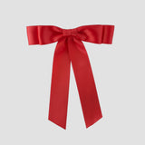 Grace satin bow in red