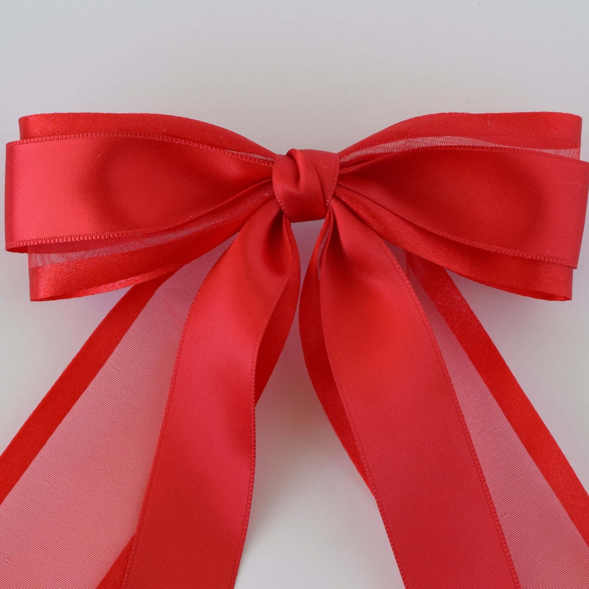 Organza and Satin Bow Red