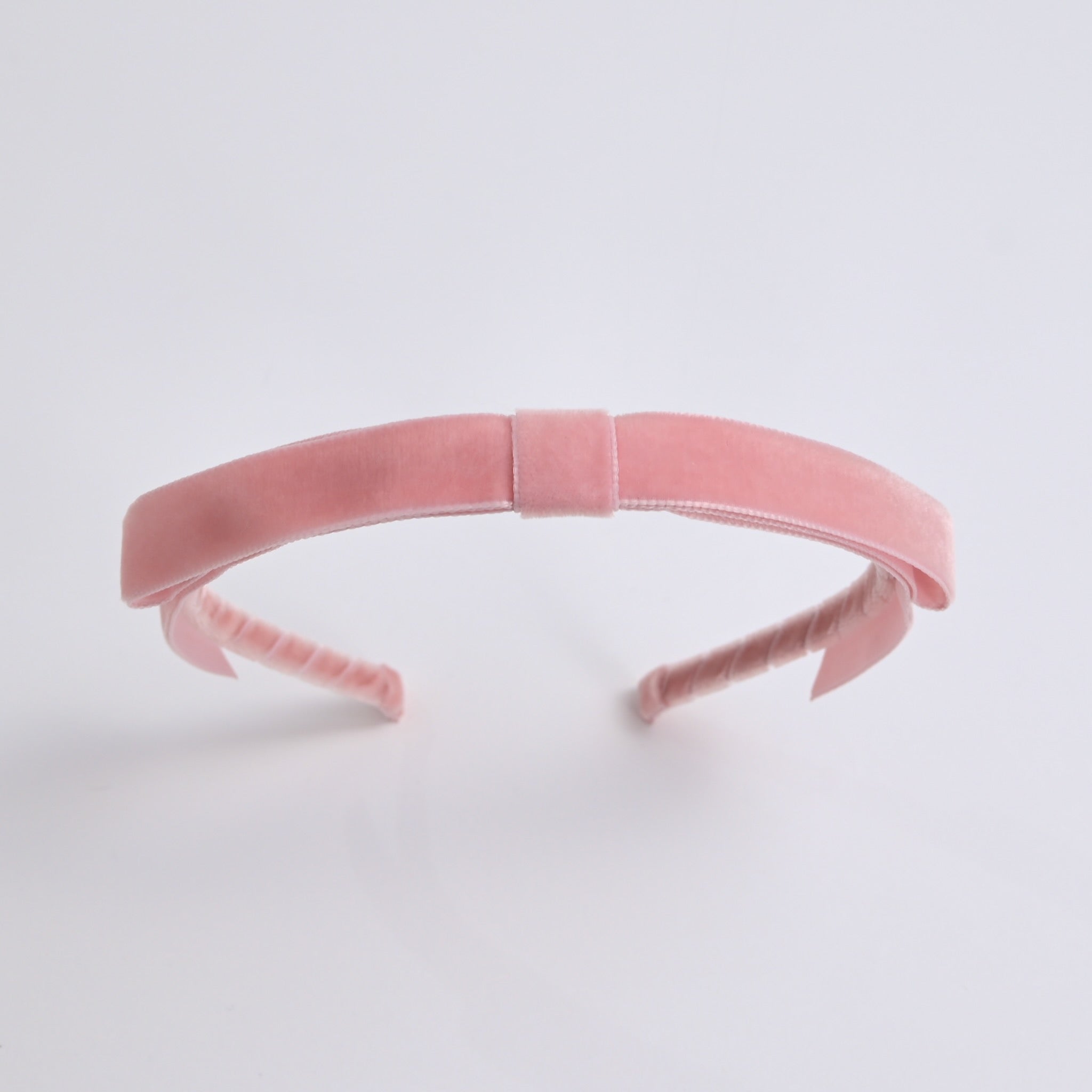 rose pink velvet bow headband for women long tail velvet ribbon