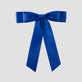 Grace satin bow in royal blue