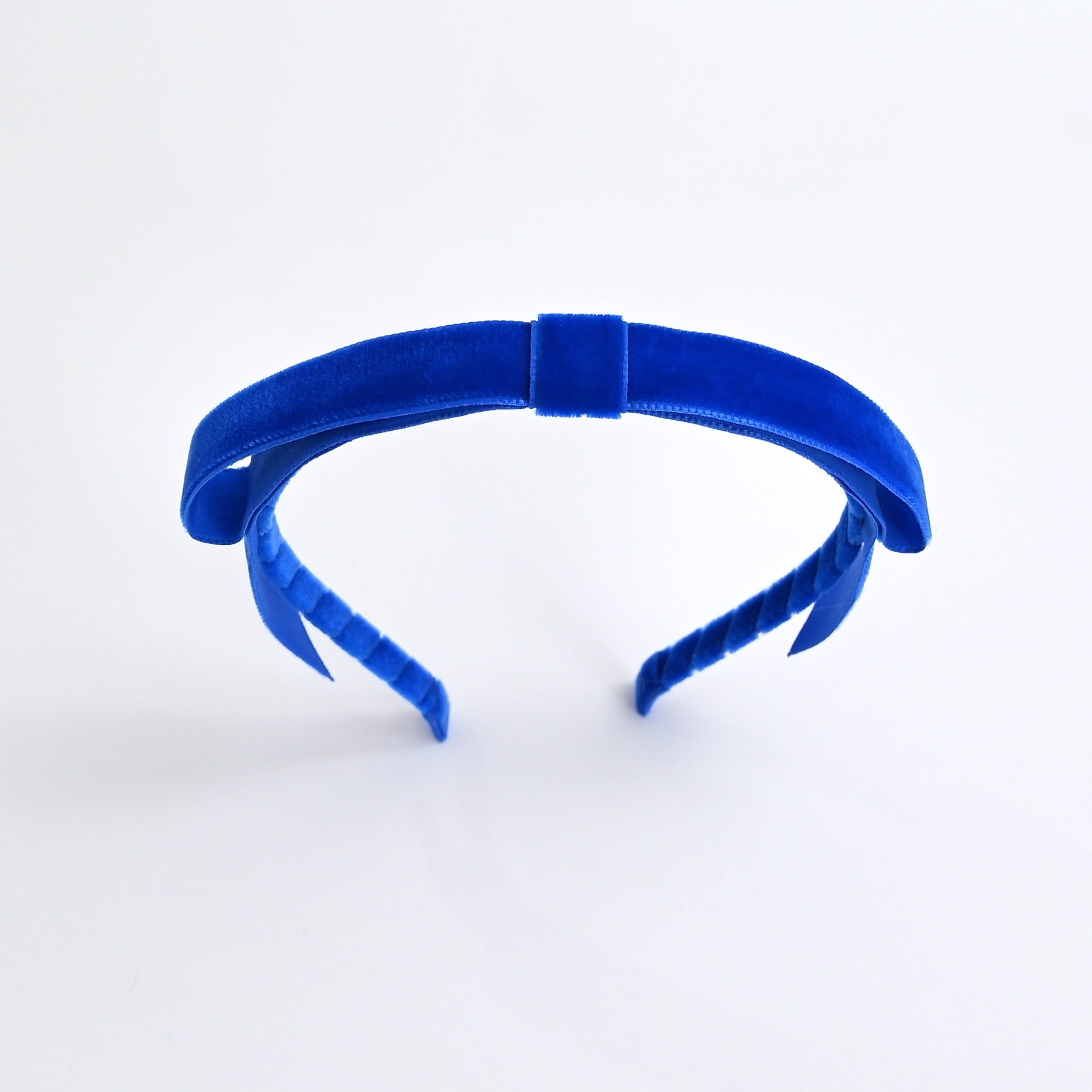 royal blue velvet bow headband for women long tail velvet ribbon