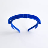 royal blue velvet bow headband for women long tail velvet ribbon