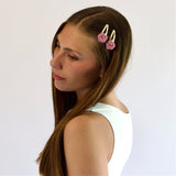 Rose Satin Snap Clip
