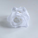 White Satin Flower Claw Clip