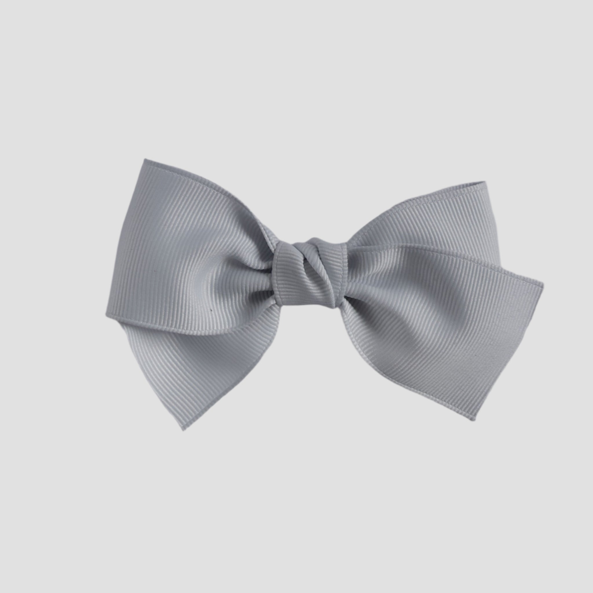 Silver gray bow on a white background