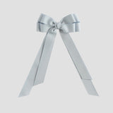 Silver bow on a white background