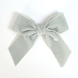 silver gray Kayla velvet bow for girls