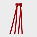 Mini Clip Claw Velvet Bow | Red