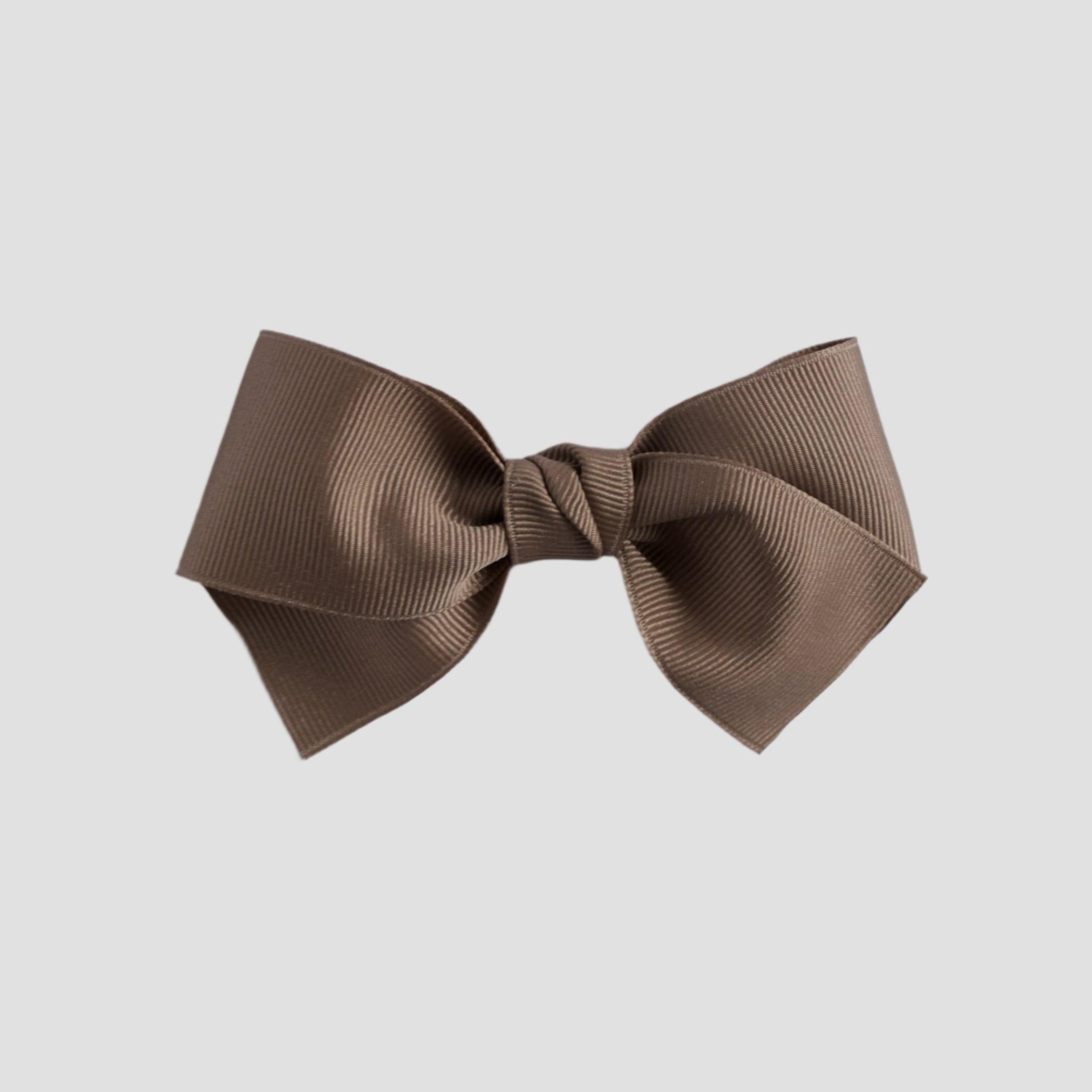 Taupe bow on a white background