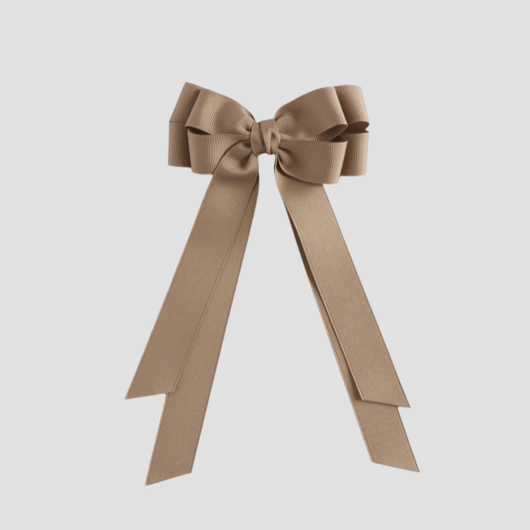 Taupe bow on a white background