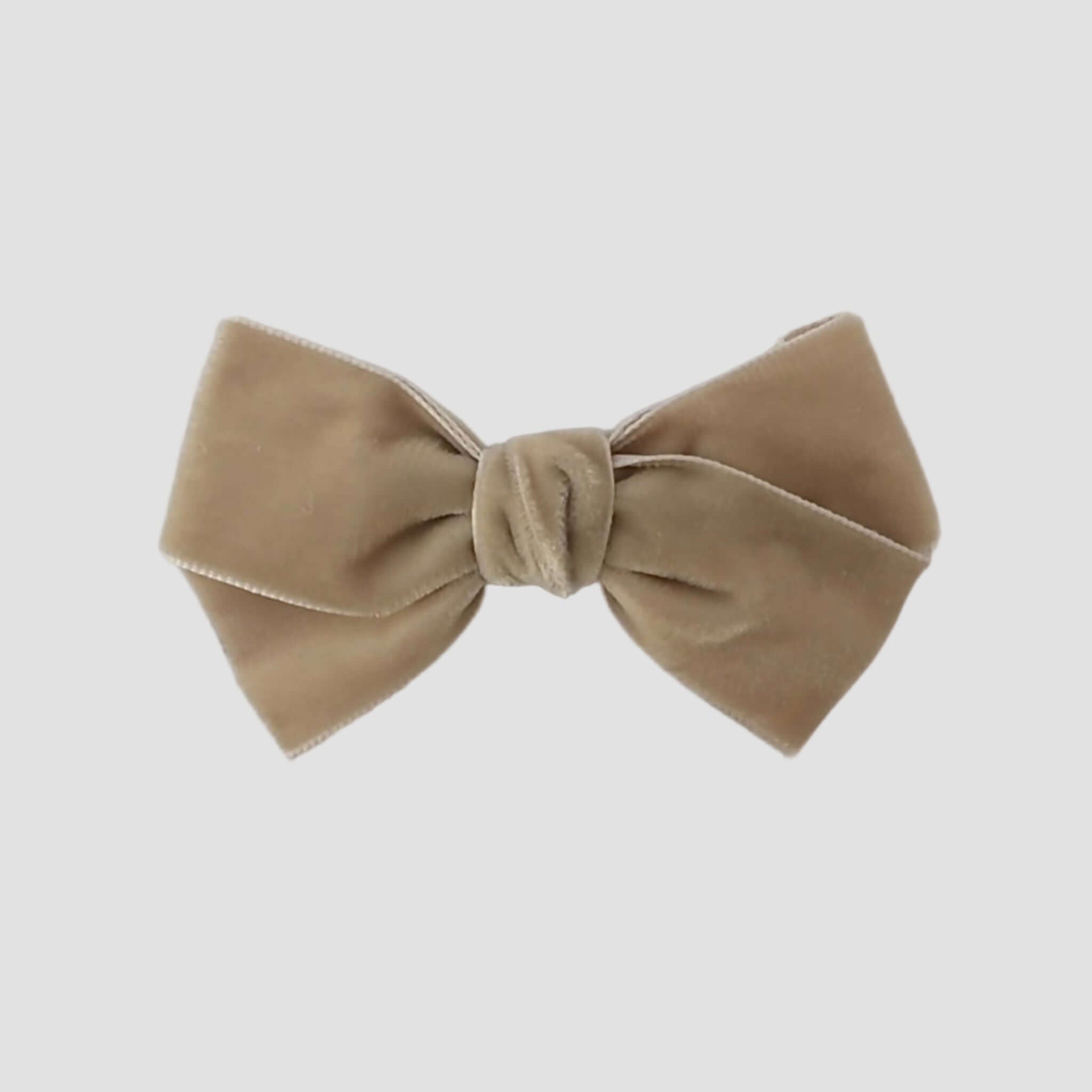 Taupe brown velvet Kayla hair bow