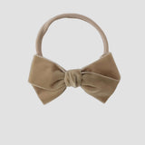 Taupe velvet kayla bow headband