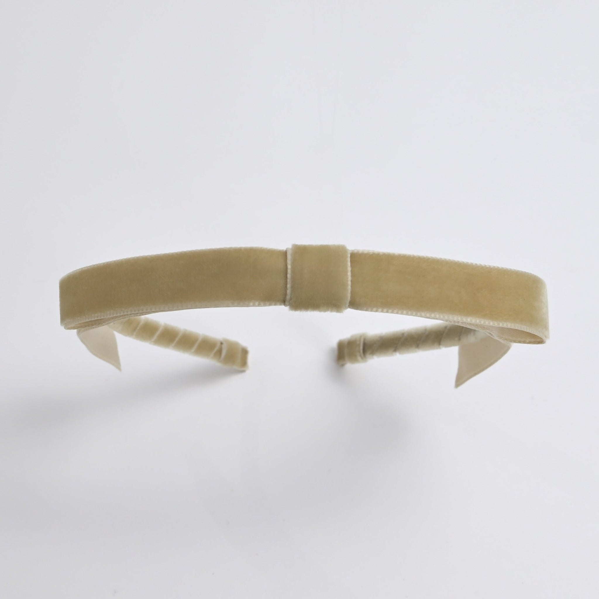 beige velvet bow headband for women long tail velvet ribbon