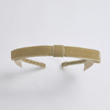 beige velvet bow headband for women long tail velvet ribbon
