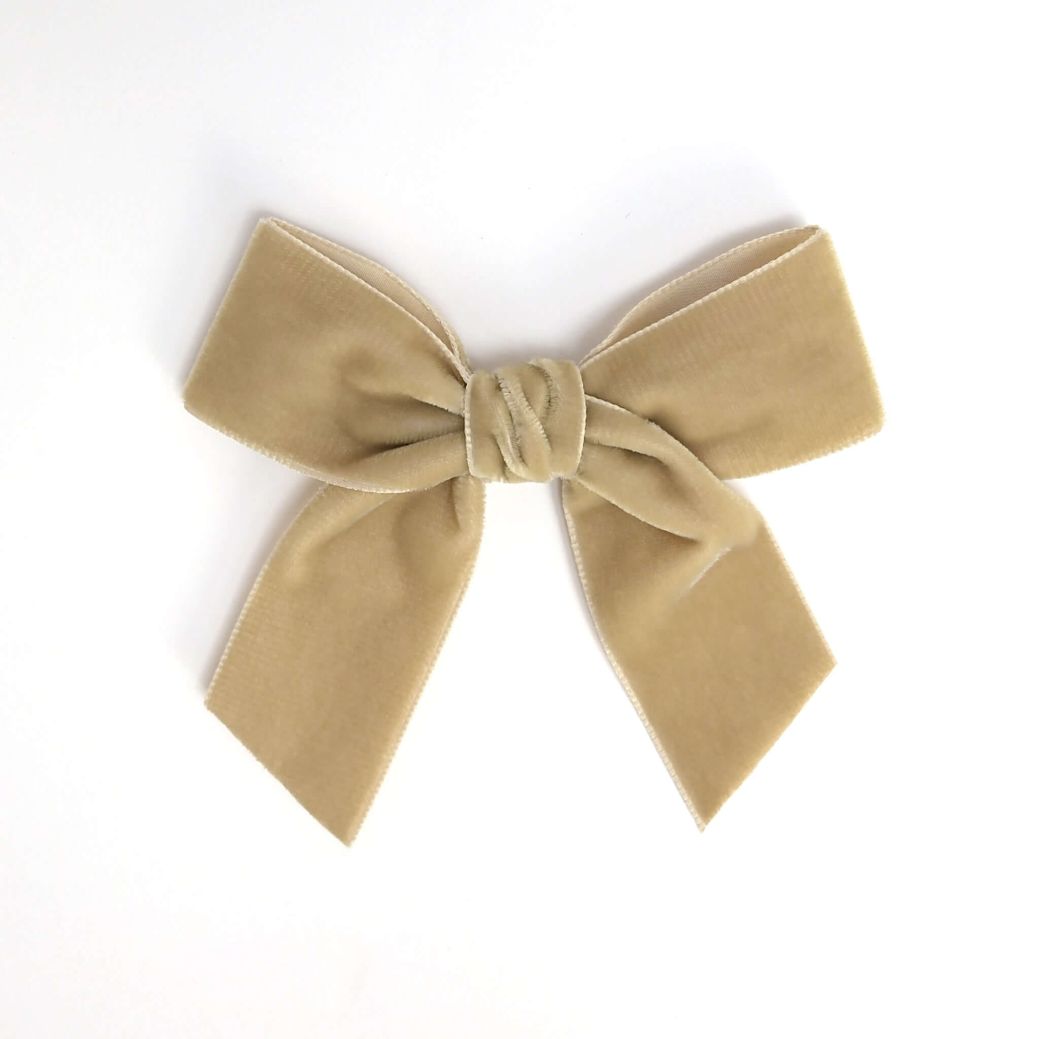 beige Kayla velvet bow for girls