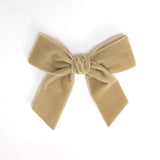 beige Kayla velvet bow for girls