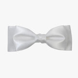 Ava satin bow in white on a white background