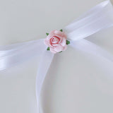 Olivia Satin Bow with Rose Accent