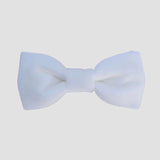White velvet bow tie on a white background