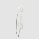 Olivia Bow Headband in Velvet | White