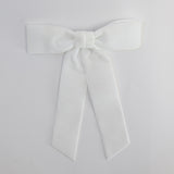 White Zoe petite velvet hair bow on a white background.
