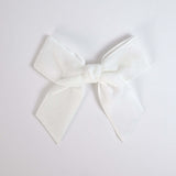 white Kayla velvet bow for girls