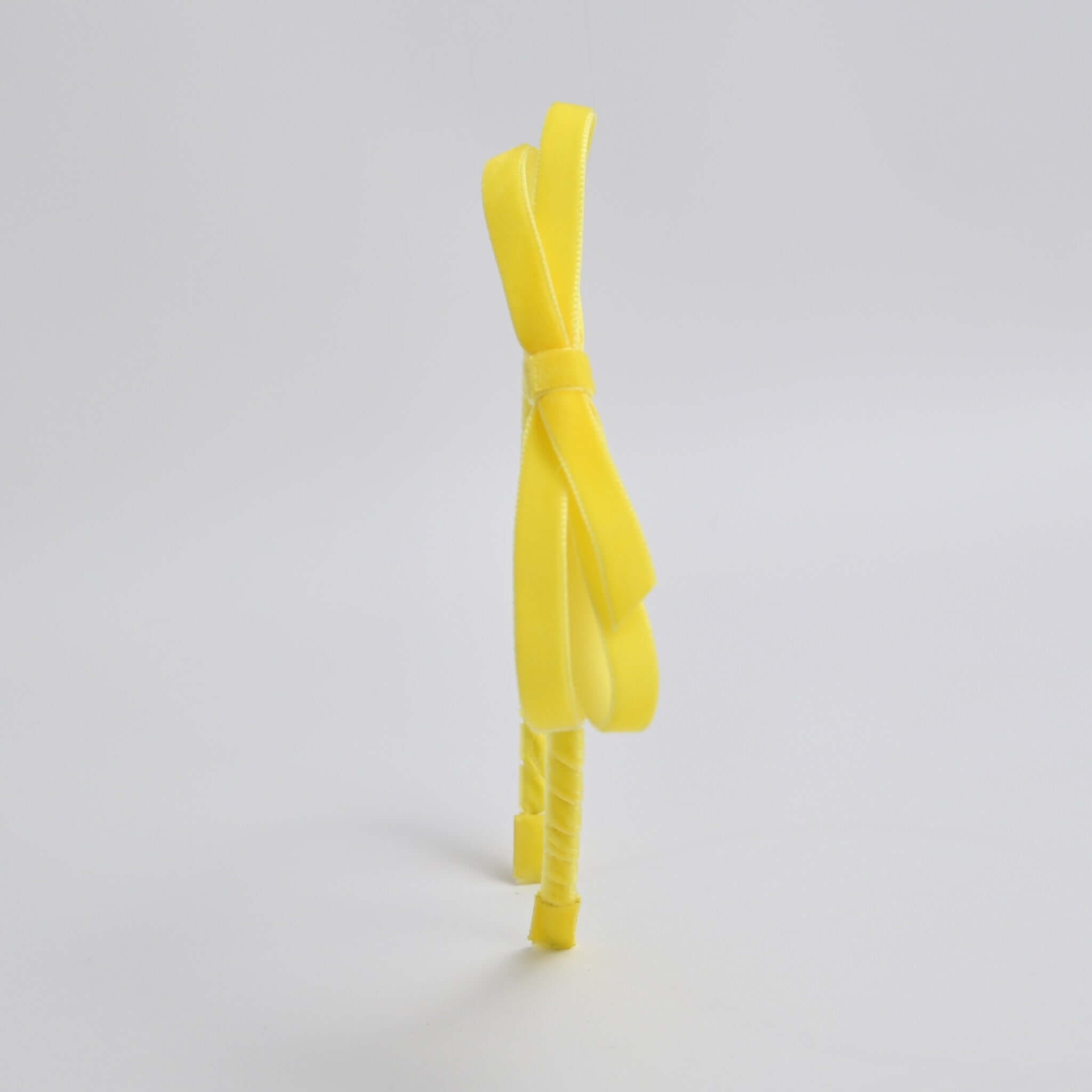 yellow velvet bow headband for girls