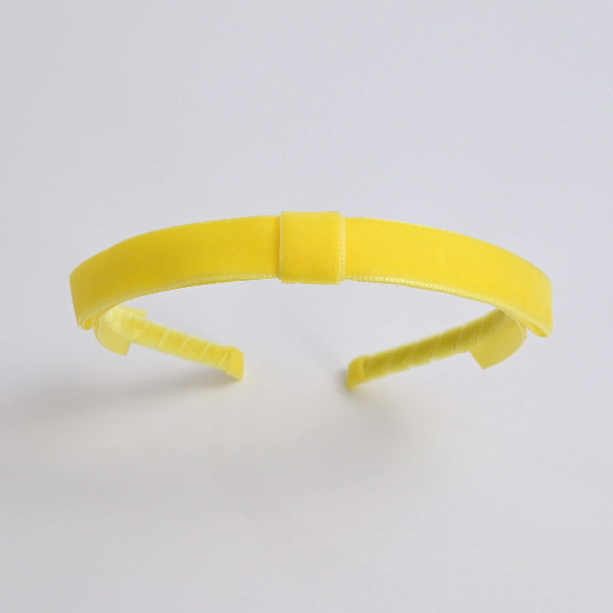 yellow velvet bow headband for women long tail velvet ribbon headband