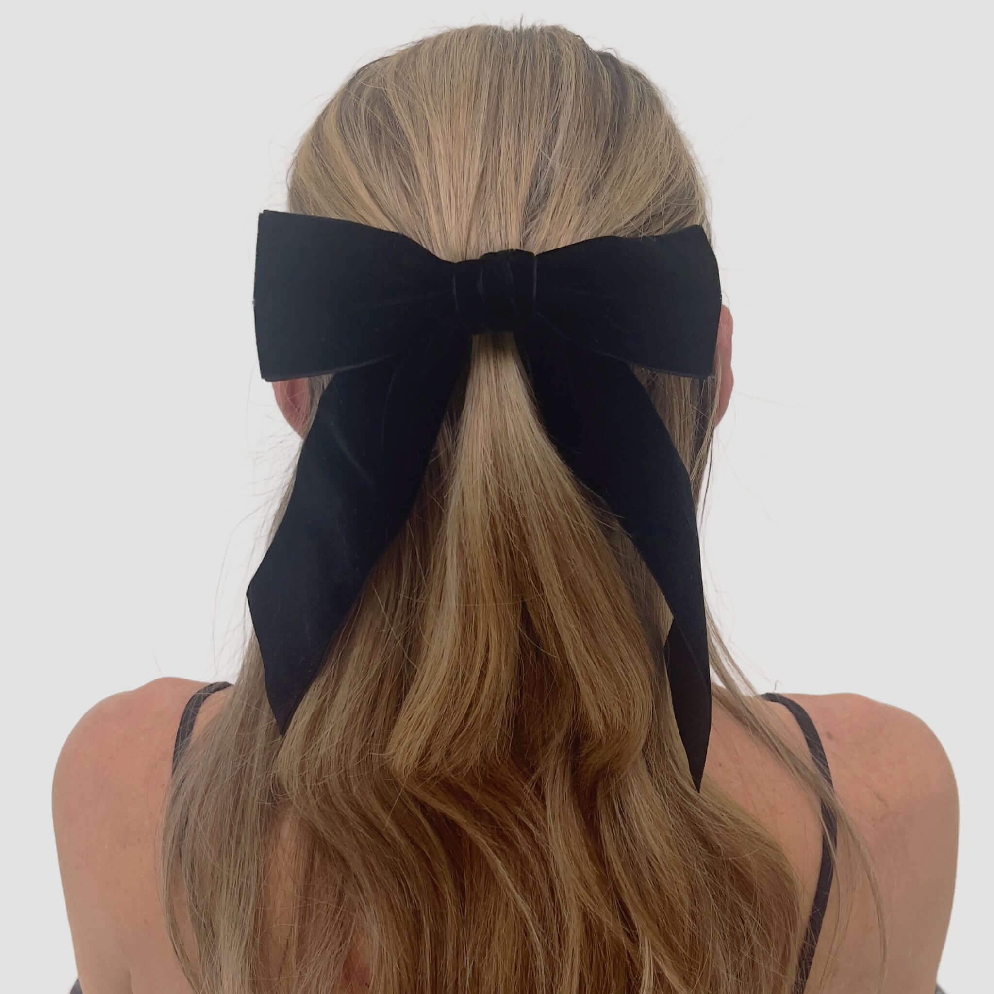 Zoe Velvet Bow Black