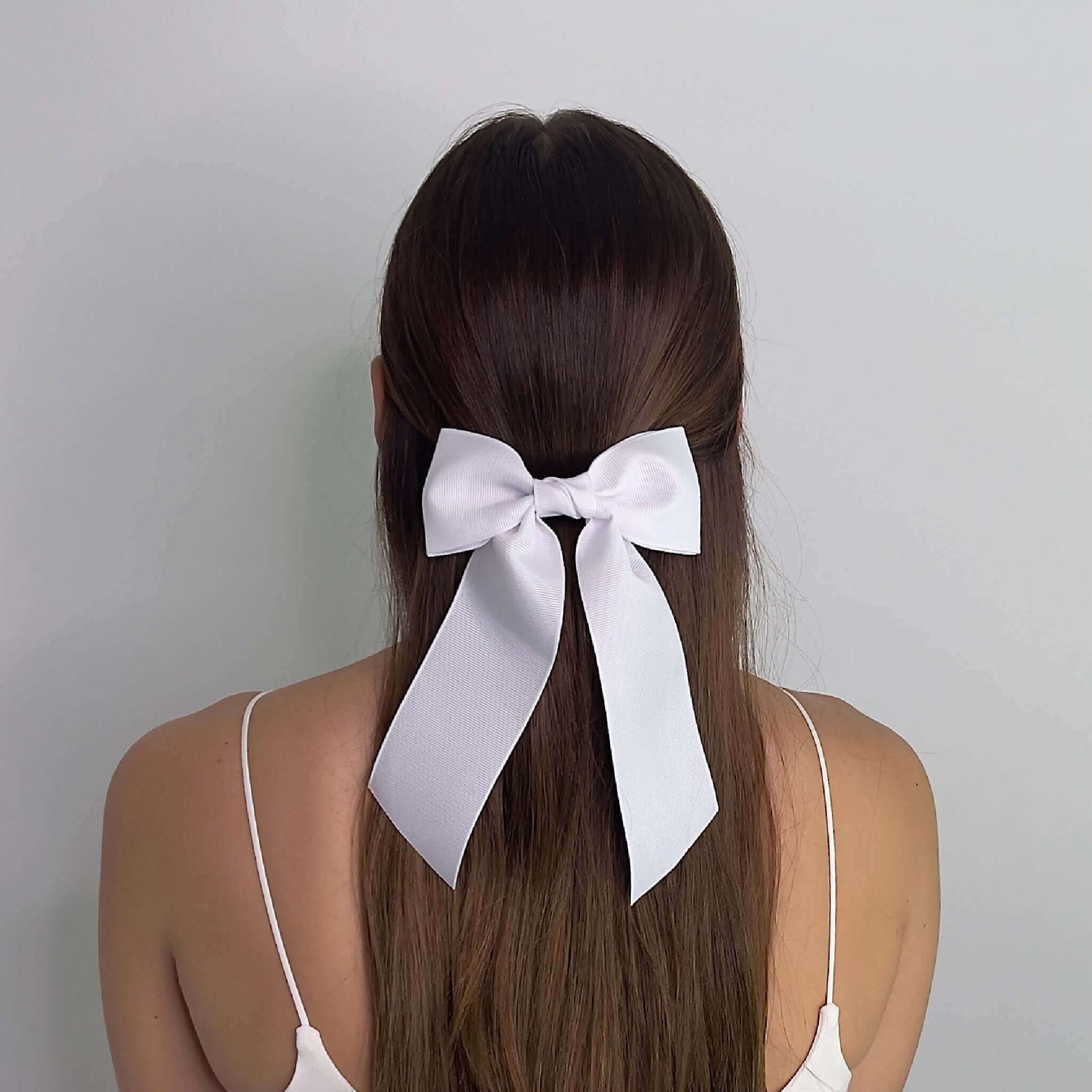 White Zoe Grosgrain Bow